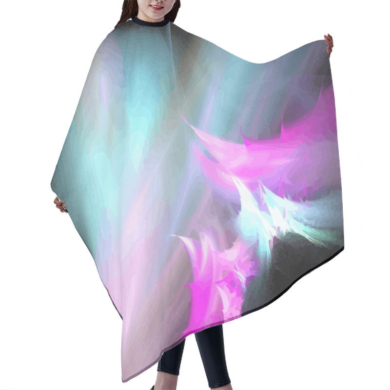 Personality  Vector Illustration Of Digital Fractal Hair Cutting Cape