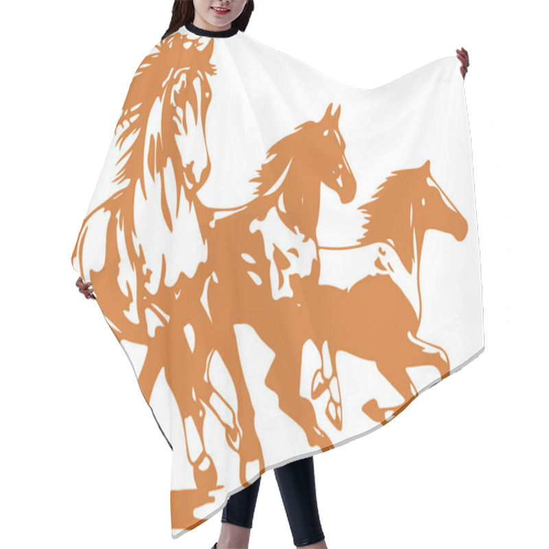 Personality  Drawing Or Sketch Of Indian Transportation Animal Horse Silhouette And Outline Editable Illustration Hair Cutting Cape