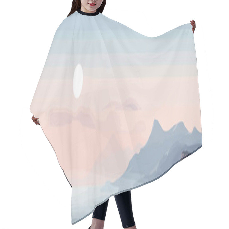 Personality  Mystical Ocean Vector Flat Minimalistic Isolated Illustration Hair Cutting Cape