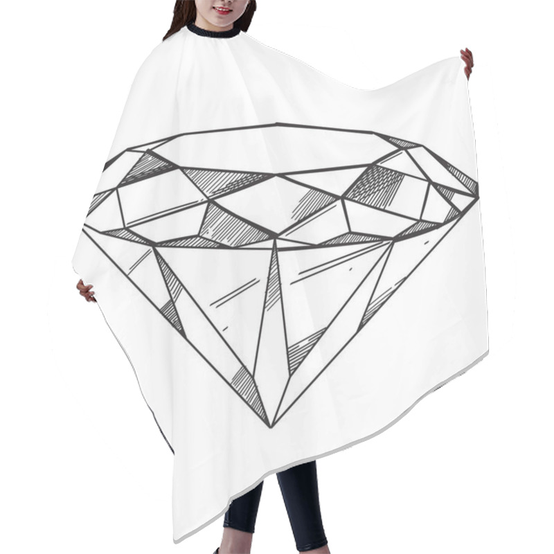 Personality  Hand Drawn Diamond.  Hair Cutting Cape