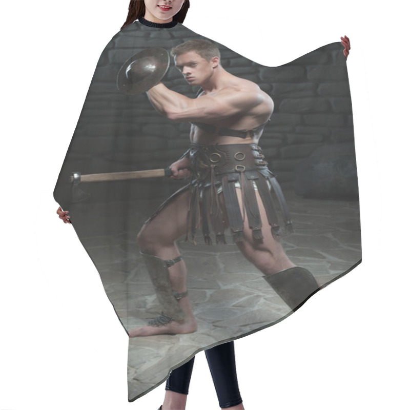 Personality  Gladiator With Shield And Axe Hair Cutting Cape