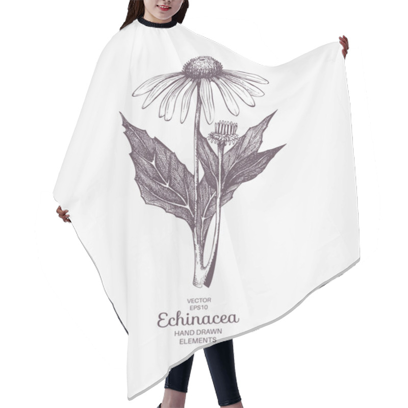 Personality  Hand Drawn Echinacea Hair Cutting Cape