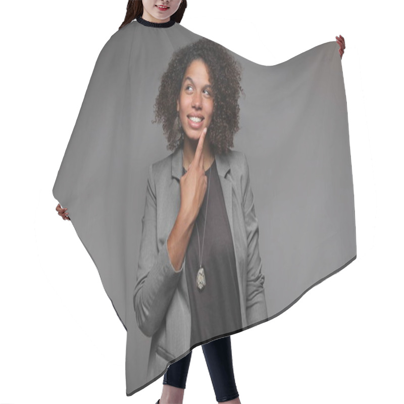 Personality  Beautiful Happy Afro Woman Hair Cutting Cape