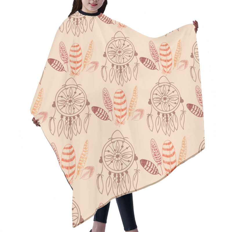 Personality  Native American Seamless Pattern Hair Cutting Cape