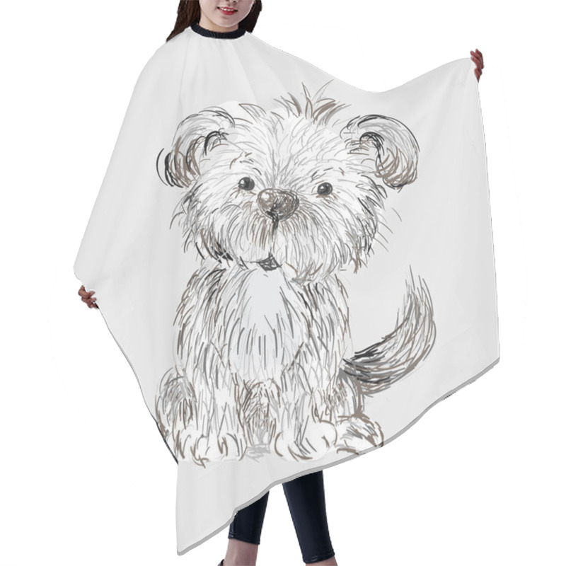 Personality  Hand Drawn Dog Hair Cutting Cape