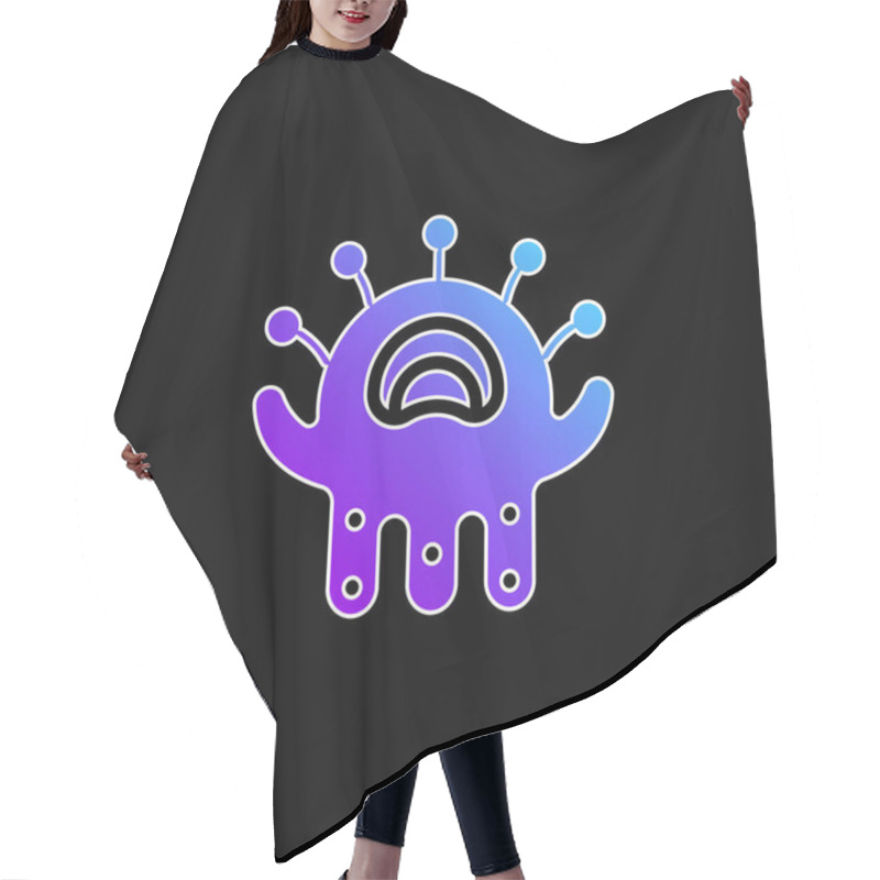 Personality  Alien Blue Gradient Vector Icon Hair Cutting Cape