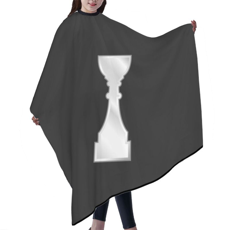 Personality  Award Trophy Cup Tall Black Silhouette Silver Plated Metallic Icon Hair Cutting Cape