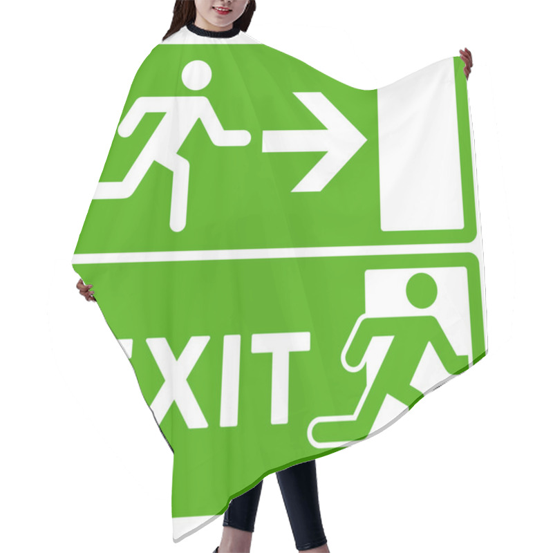 Personality  Green Exit Symbol Hair Cutting Cape