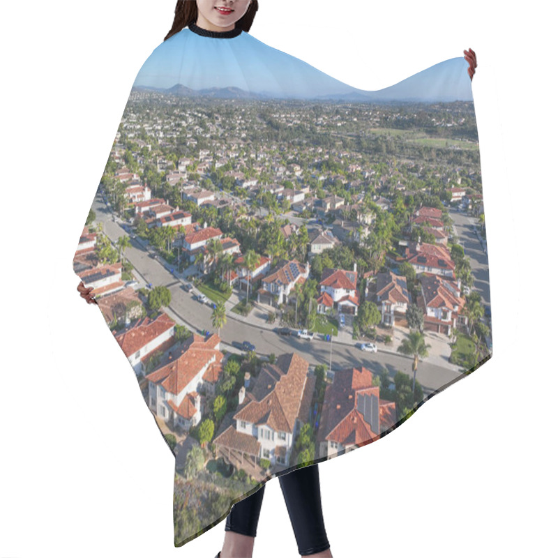 Personality  Aerial View Of Houses In Vista, Carlsbad In North County Of San Diego, California. USA Hair Cutting Cape