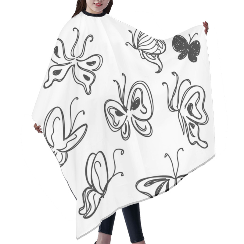 Personality  Cute Butterflies Doodle Hair Cutting Cape