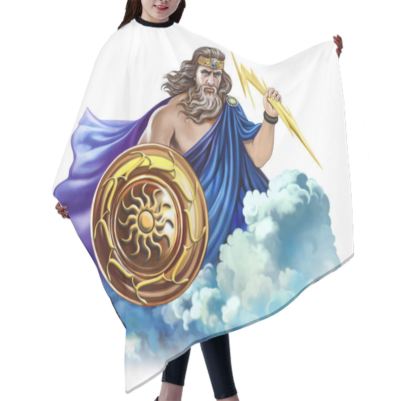 Personality  Zeus - God Of The Sky, Thunder And Lightning, Ancient Greek Mythology, Supreme Ruler On Olympus, Roman Jupiter, Isolated Character On A White Background Hair Cutting Cape