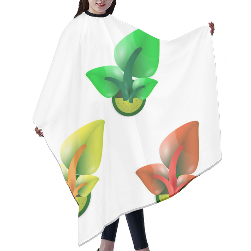 Personality  Leaves Concept. Vector Illustration  Hair Cutting Cape