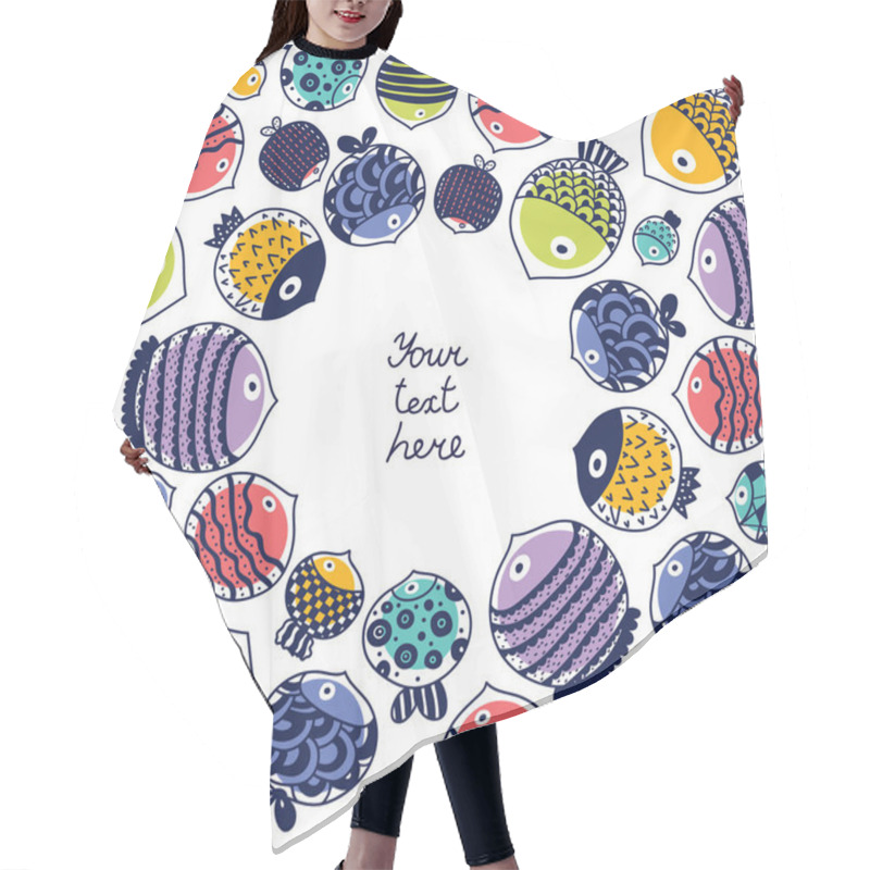 Personality  Cute Fish Card. Sea Motif. Hair Cutting Cape