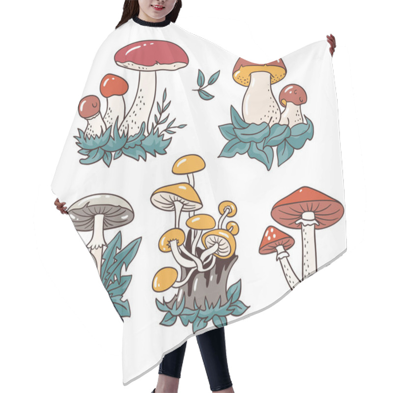 Personality  Cartoon Mushrooms And Toadstools Hair Cutting Cape