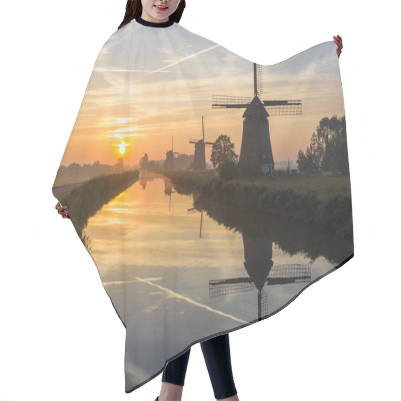 Personality  Sunrise Over The Dutch Windmills  Hair Cutting Cape