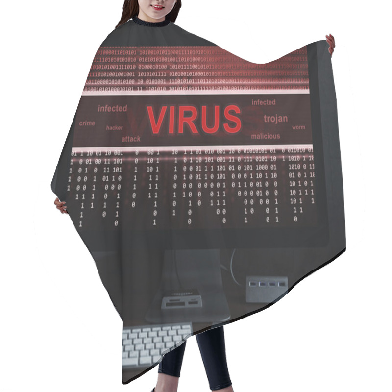 Personality  Computer Virus Programm Hair Cutting Cape