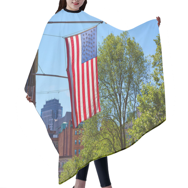 Personality  American Flag In Boston Downtown Massachusetts Hair Cutting Cape