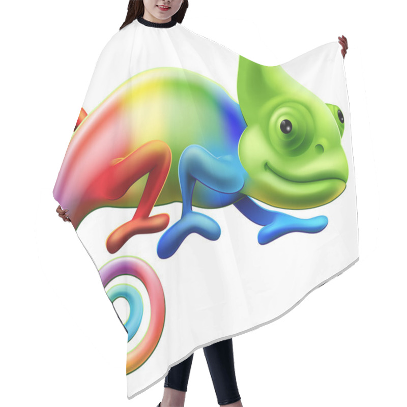 Personality  Rainbow Chameleon Hair Cutting Cape