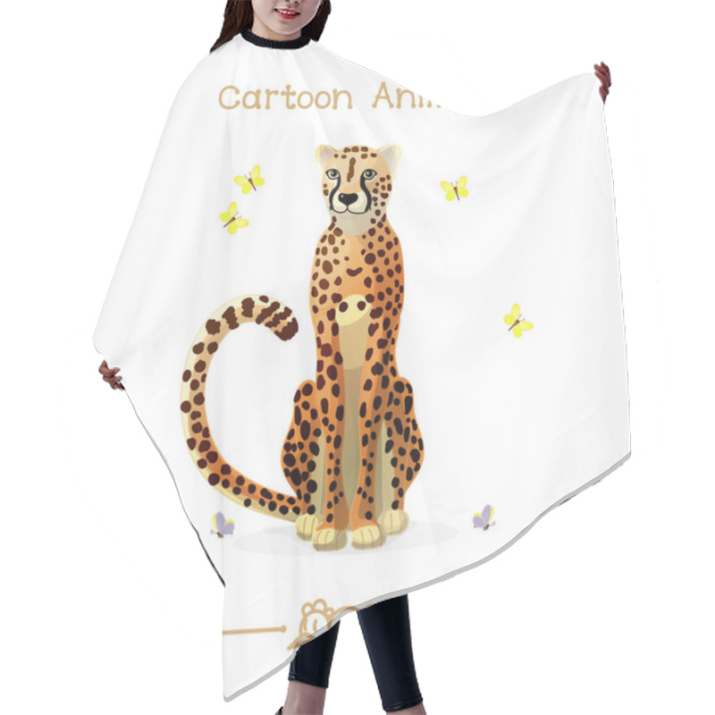 Personality   Toons Series Cartoon Animals: Cheetah And Butterflies Hair Cutting Cape