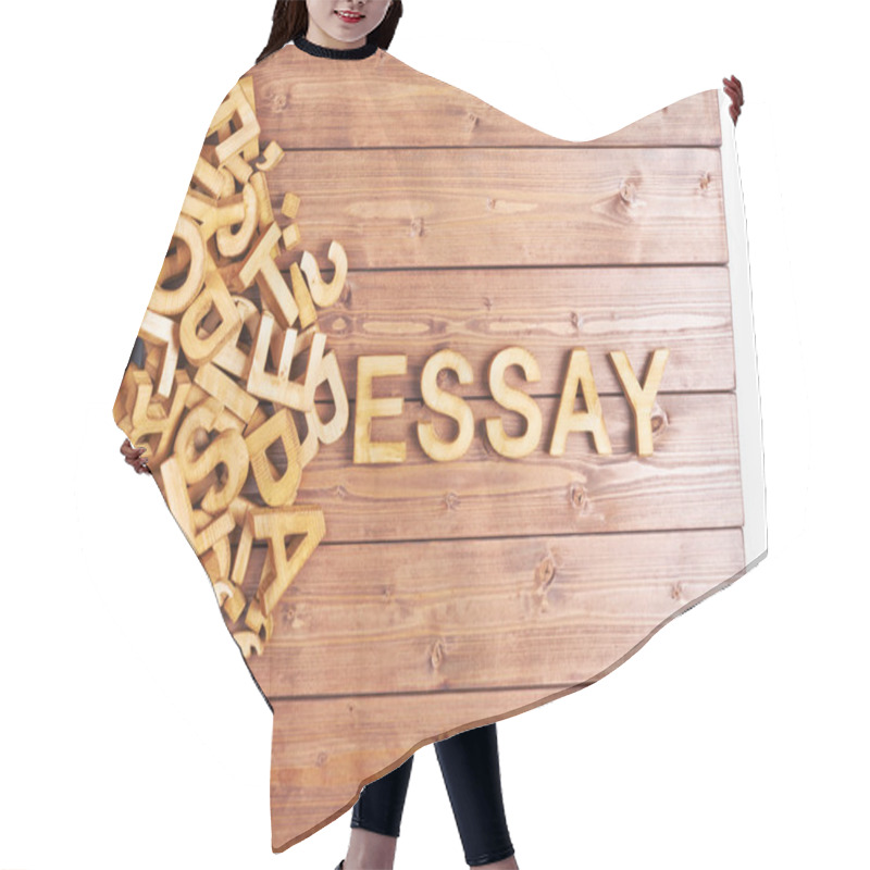 Personality  Word Essay Made With Wooden Letters Hair Cutting Cape