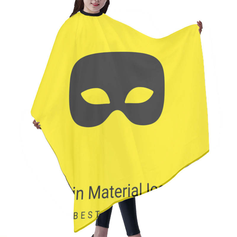 Personality  Black Male Carnival Mask Minimal Bright Yellow Material Icon Hair Cutting Cape