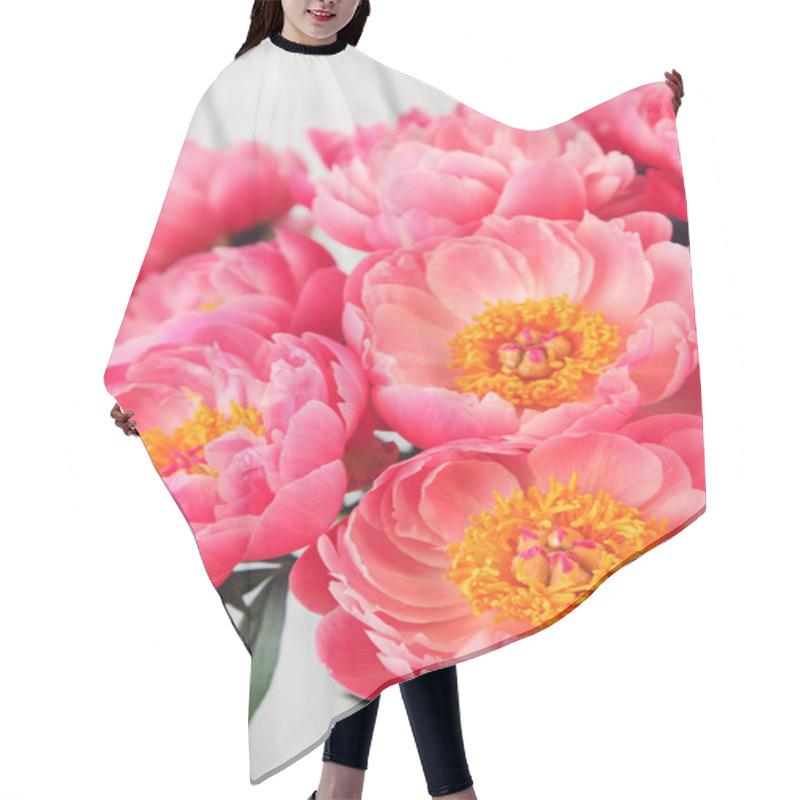 Personality  Bouquet Of Pink Peonies Hair Cutting Cape