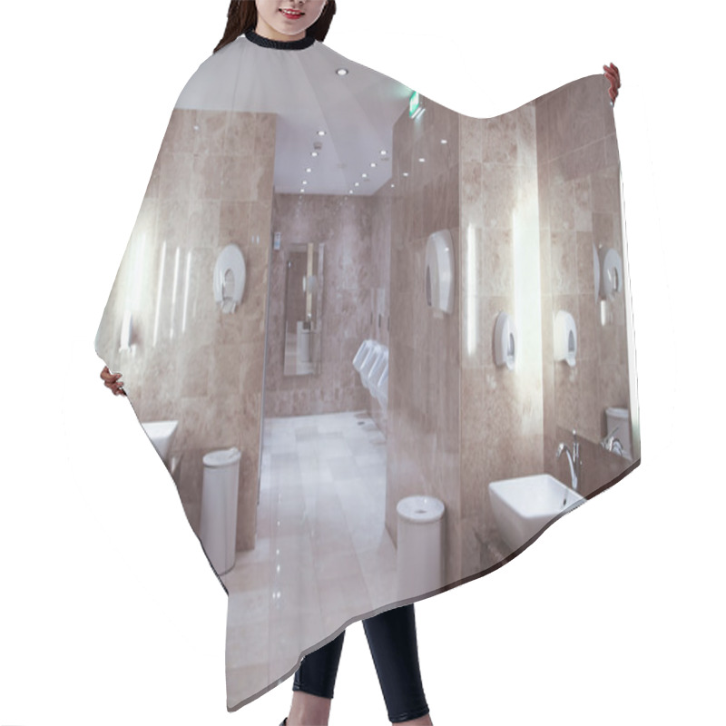 Personality  Contemporary Interior Of Public Toilet Hair Cutting Cape