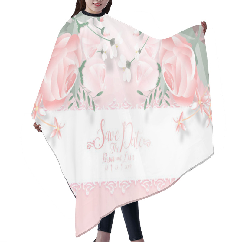 Personality  Sweet Floral Wedding Card. Hair Cutting Cape