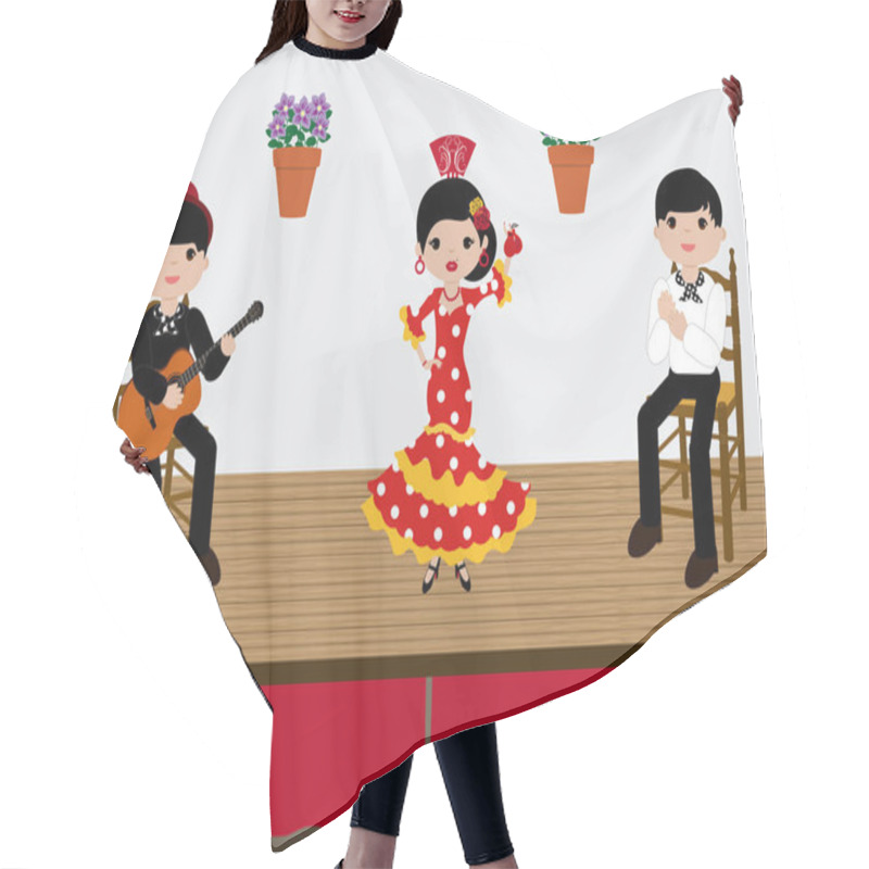 Personality  Flamenco Tablao In Vector Hair Cutting Cape