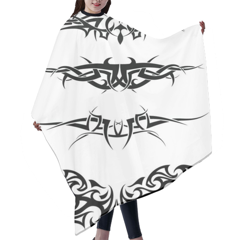 Personality  Patterns Of Tribal Tattoo For Design Use Hair Cutting Cape