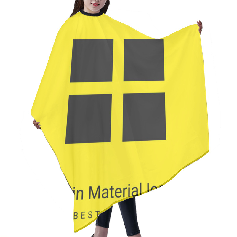 Personality  4 Black Squares Minimal Bright Yellow Material Icon Hair Cutting Cape