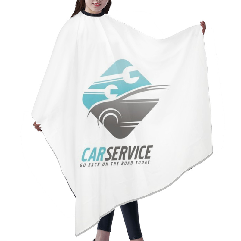 Personality  Car Abstract Vector Logo Design Concept Hair Cutting Cape