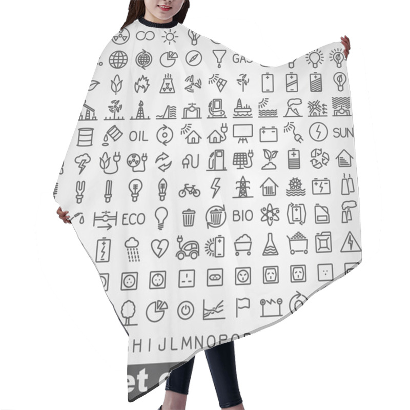 Personality  Energy And Resource Icon Set Hair Cutting Cape