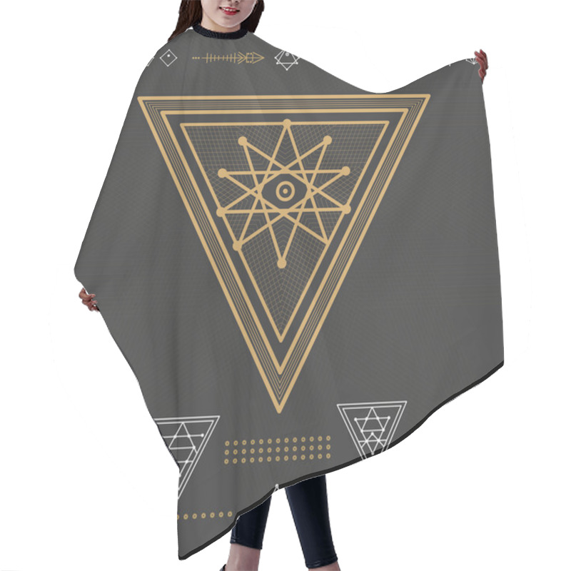 Personality  Set Of Geometric Hipster Shapes 9zn72211d3black Hair Cutting Cape