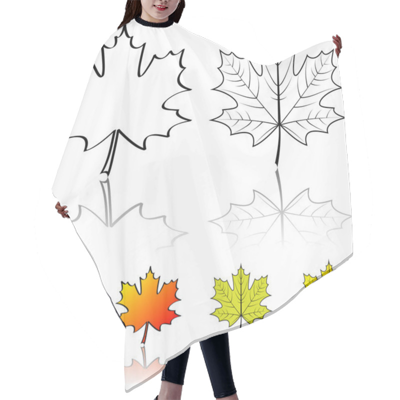 Personality  Vector Shapes Of Maple Leaf Hair Cutting Cape