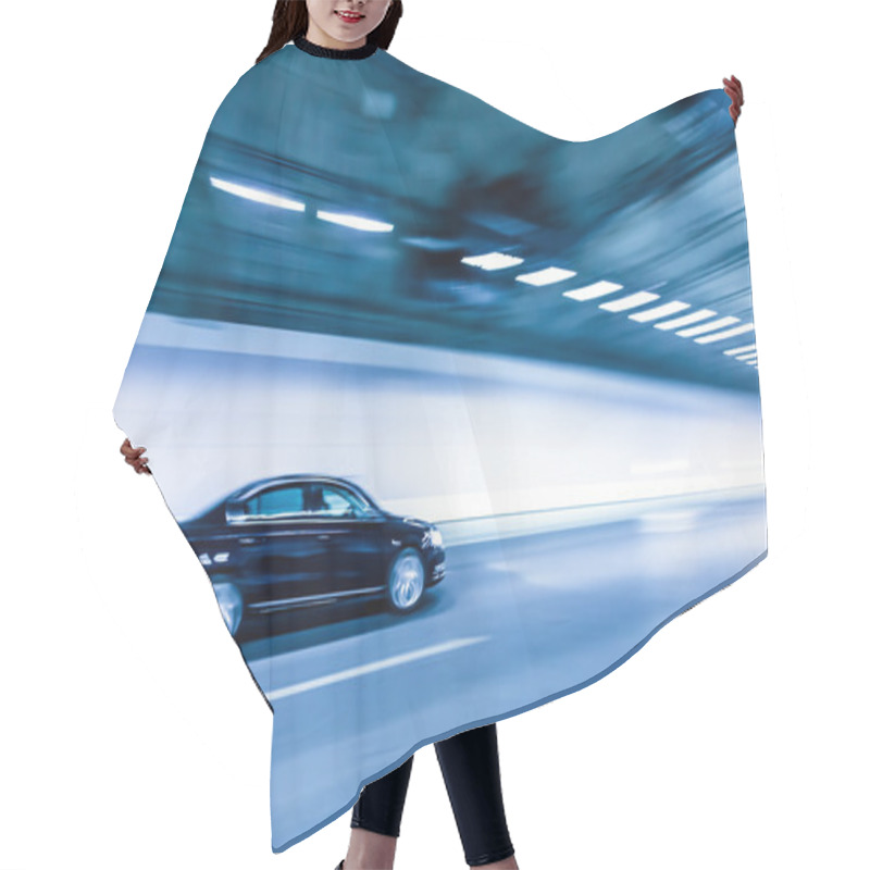 Personality  Interior Of An Urban Tunnel With Car,motion Blur Hair Cutting Cape