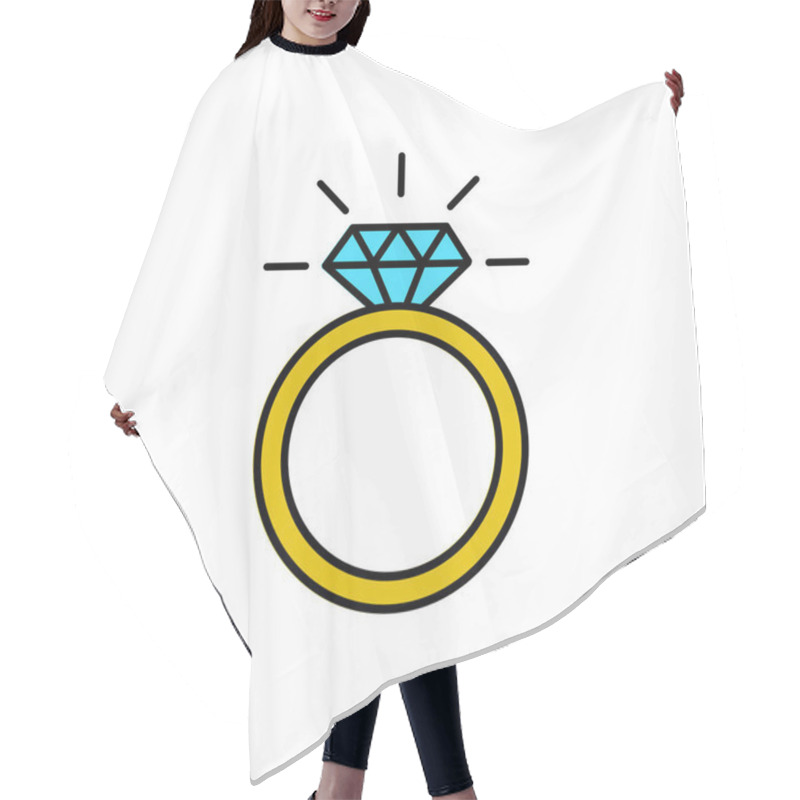 Personality  Diamond Wedding Ring. Jewelry Related Icon. Vector Illustration. EPS 10. Stock Image. Hair Cutting Cape