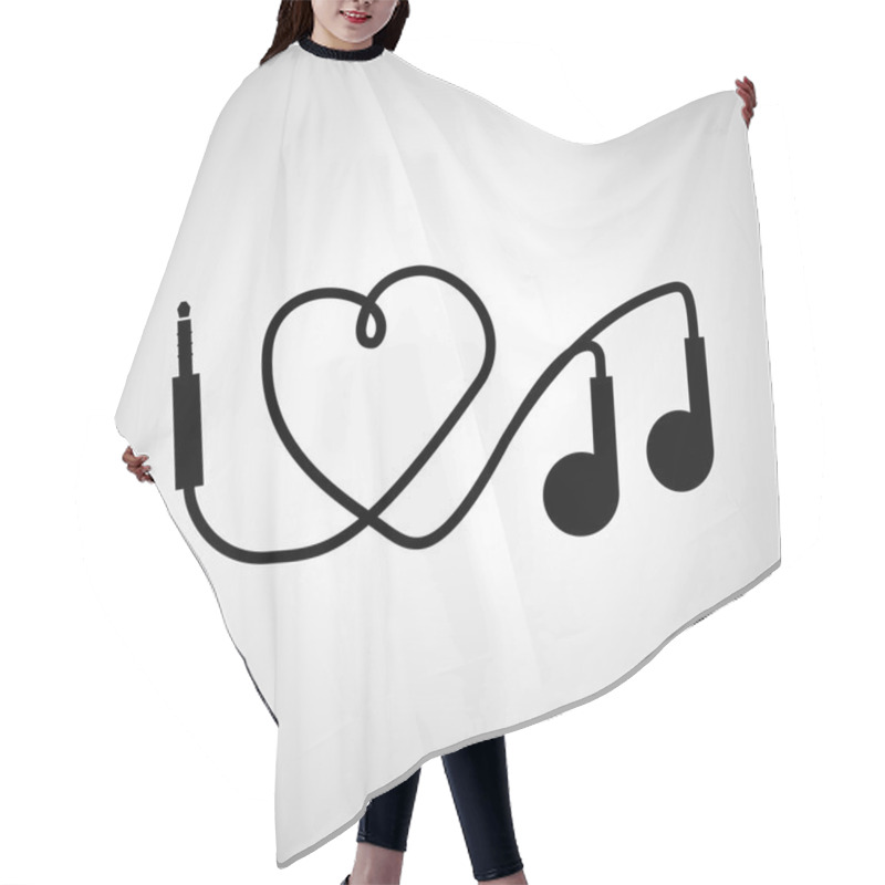 Personality  I Love Music. Headphones Hair Cutting Cape