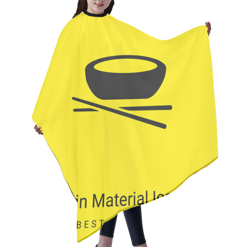 Personality  Bowl And Chopsticks Minimal Bright Yellow Material Icon Hair Cutting Cape