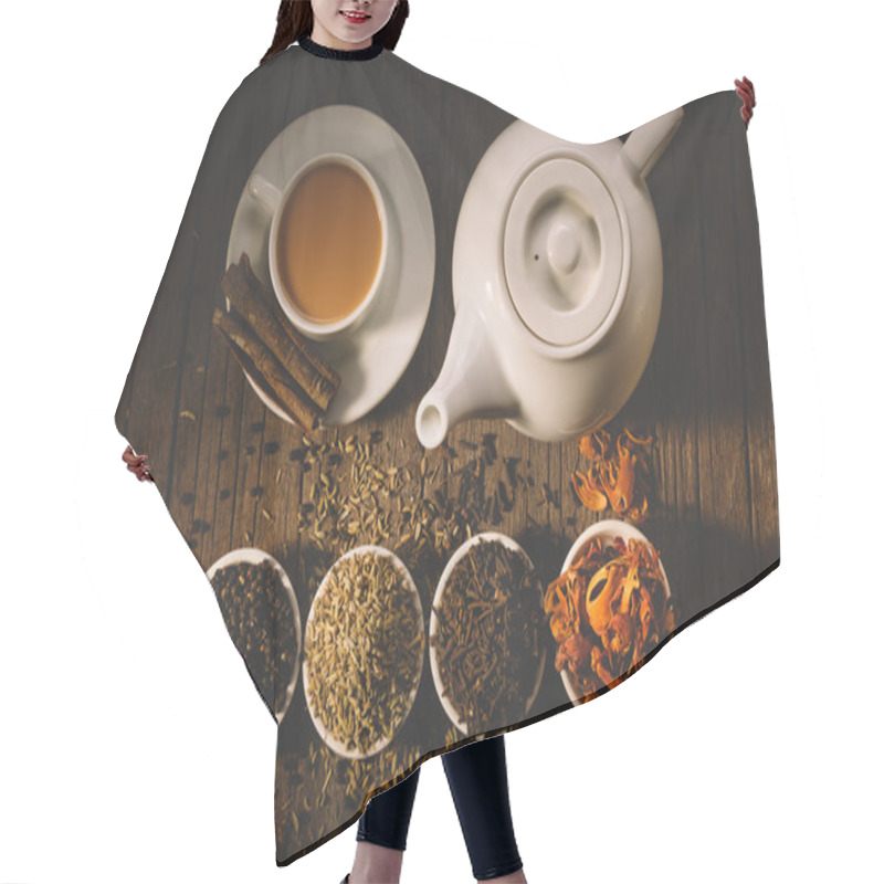 Personality  Teapot And Cup Of Hot Tea Hair Cutting Cape