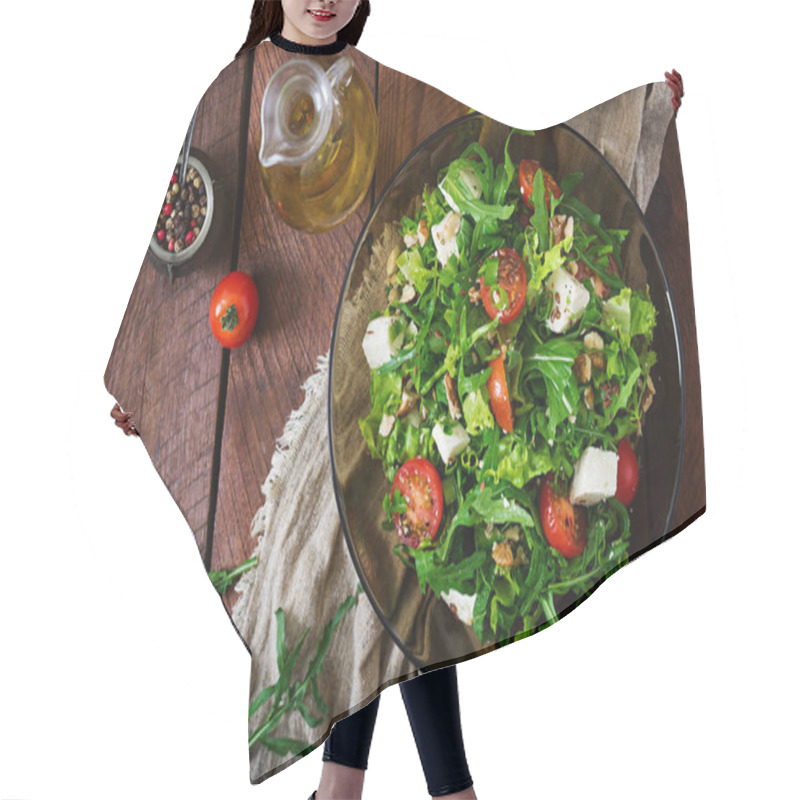 Personality  Salad Of Vegetables With Feta Cheese And Nuts Hair Cutting Cape