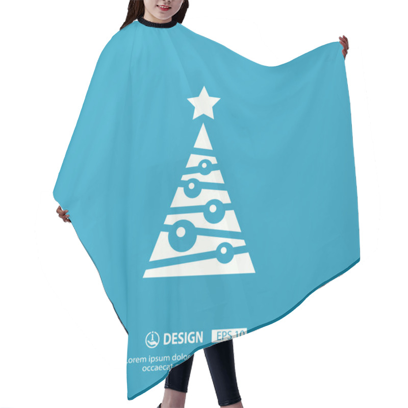 Personality  Pictograph Of Christmas Tree Hair Cutting Cape