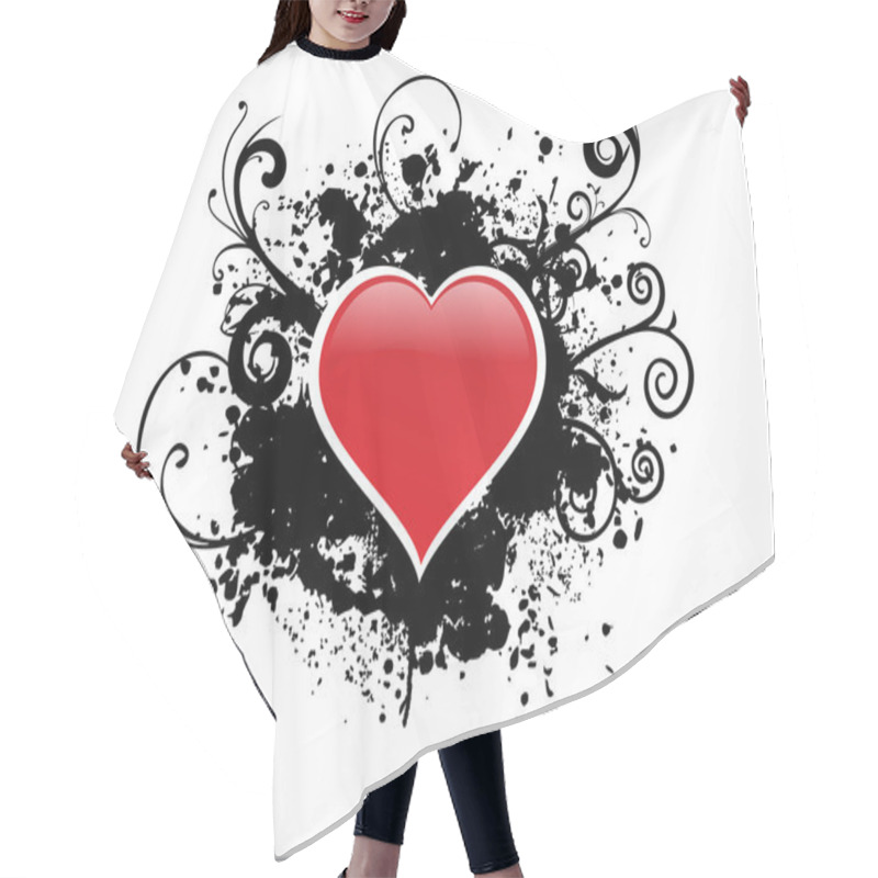 Personality  Background With Black Grunge Heart Hair Cutting Cape