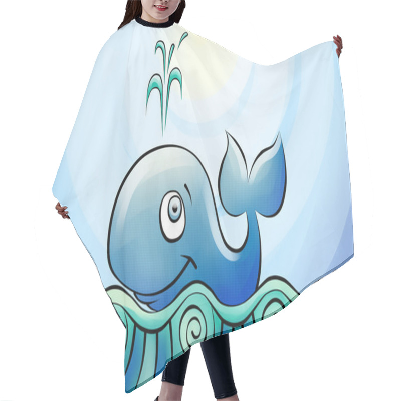 Personality  Whale Smims In The Sea Hair Cutting Cape