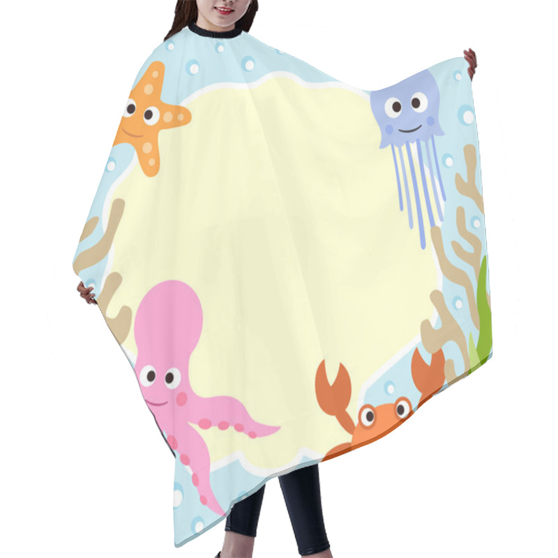 Personality  Sea Animals Cartoon Background Hair Cutting Cape