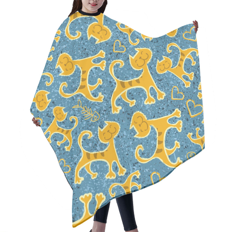 Personality  Pattern With Cute Cartoon Cats  Hair Cutting Cape