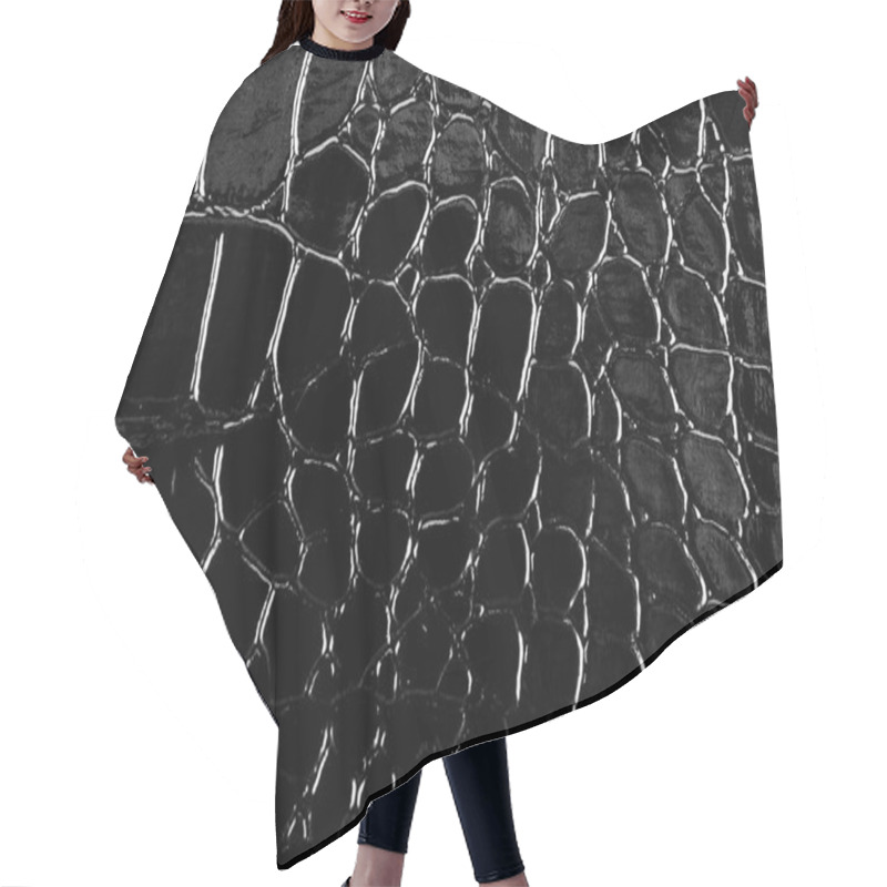 Personality  Black Leather Crocodile Texture As Background Hair Cutting Cape