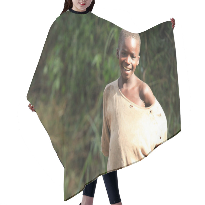 Personality  African Child - Remote Western Uganda Hair Cutting Cape