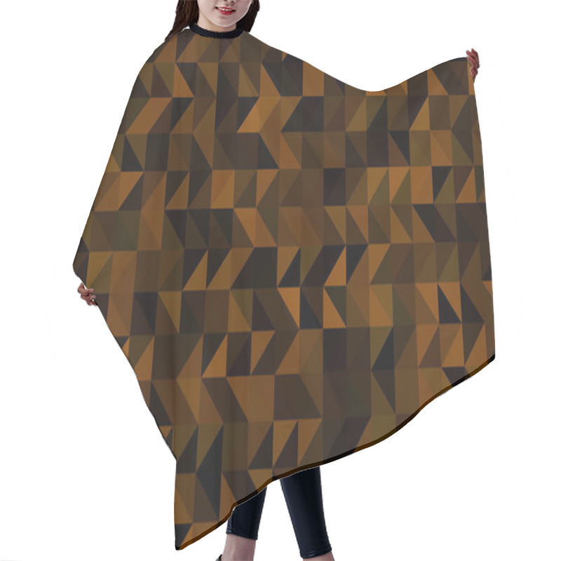 Personality  Dark Brown Vector Abstract Polygonal Template. Creative Illustration In Halftone Style With Gradient. The Template Can Be Used As A Background For Cell Phones. Hair Cutting Cape