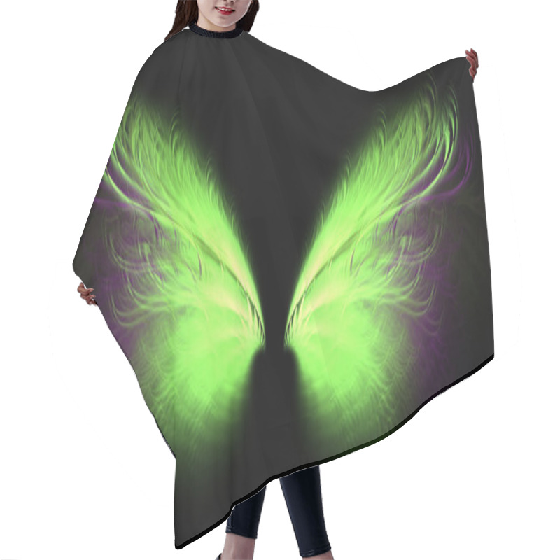 Personality  Green And Yellow Wavy Wings Hair Cutting Cape